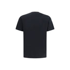 Black cotton T-shirt from Dsquared² with a classic crew neck and minimalist design, displayed flat on a white background.