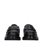 Off-White Black Leather Slip-On Loafers