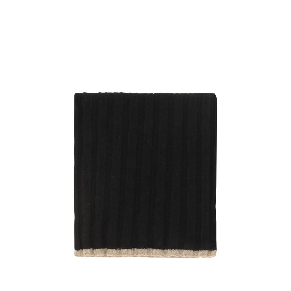 Brunello Cucinelli Black Cashmere Scarf Brunello Cucinelli