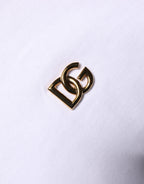 Dolce & Gabbana White Metal DG Logo Cotton Short Sleeves T-shirt