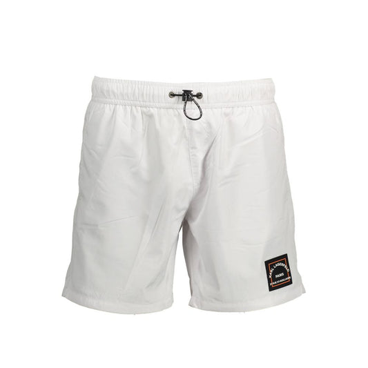 Karl Lagerfeld Bianco Polyester Men's Swim Boxer Karl Lagerfeld