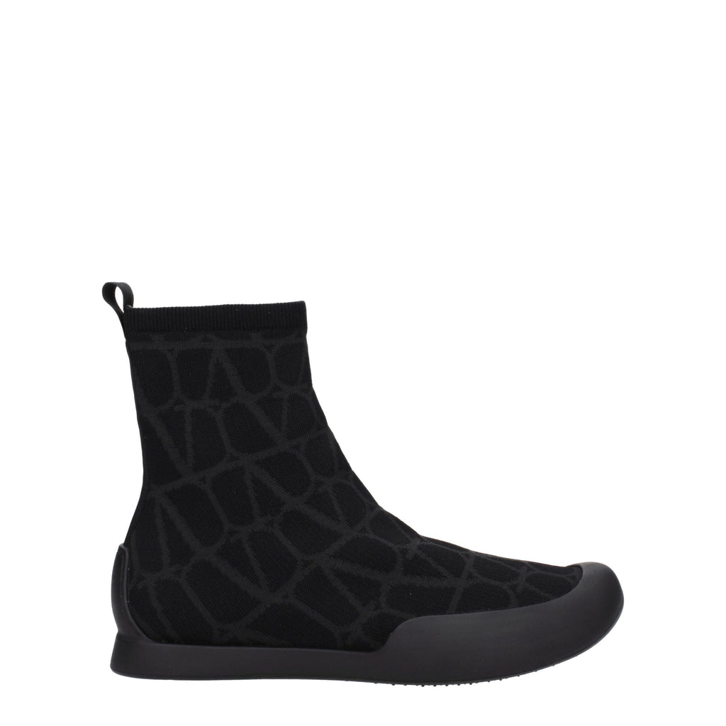 Valentino Garavani Black Fabric High Top Sneakers Valentino Garavani
