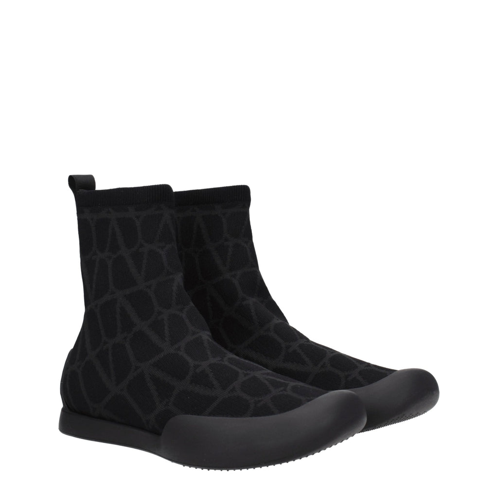 Valentino Garavani Black Fabric High Top Sneakers Valentino Garavani