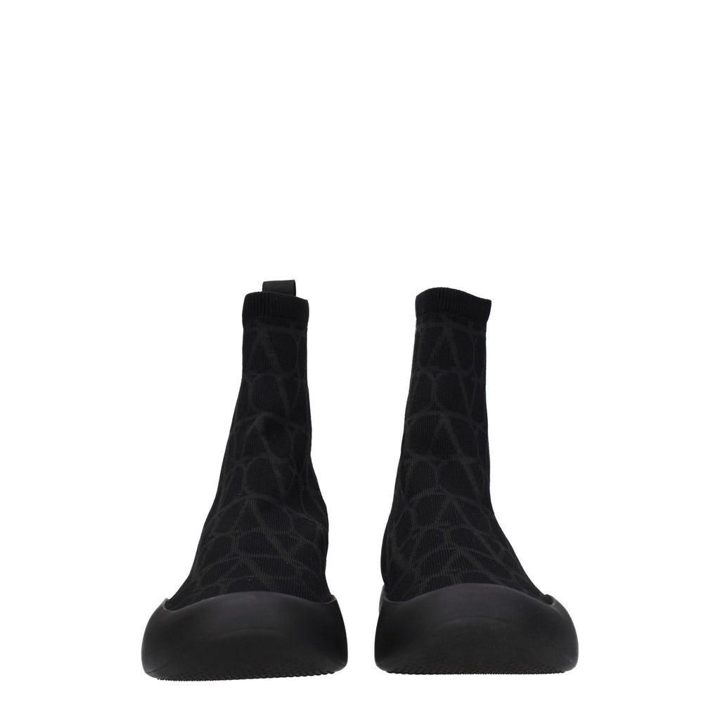 Valentino Garavani Black Fabric High Top Sneakers Valentino Garavani