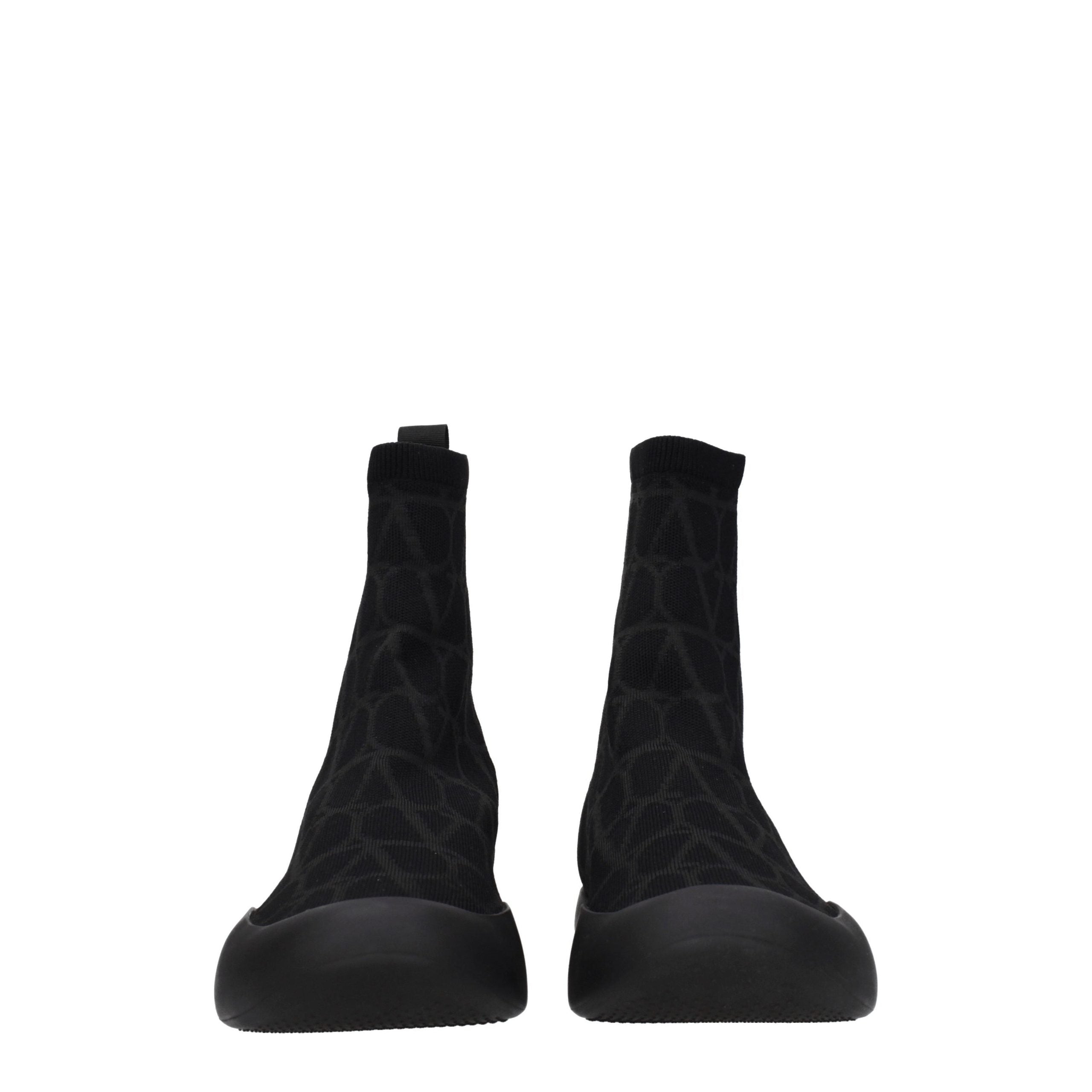 Valentino Garavani Black Fabric High Top Sneakers Valentino Garavani