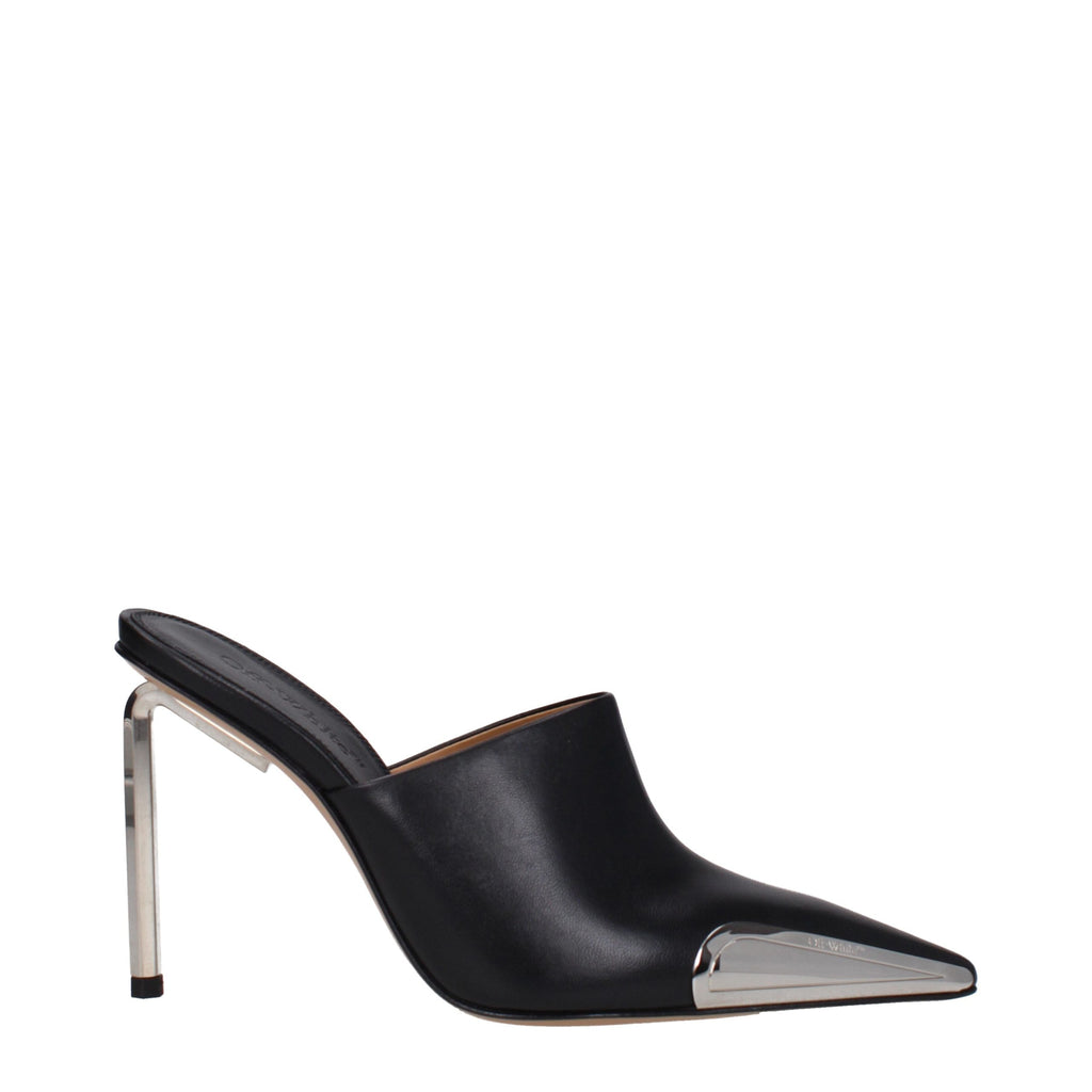 Off-White Black Leather High Heel Pumps Off-White
