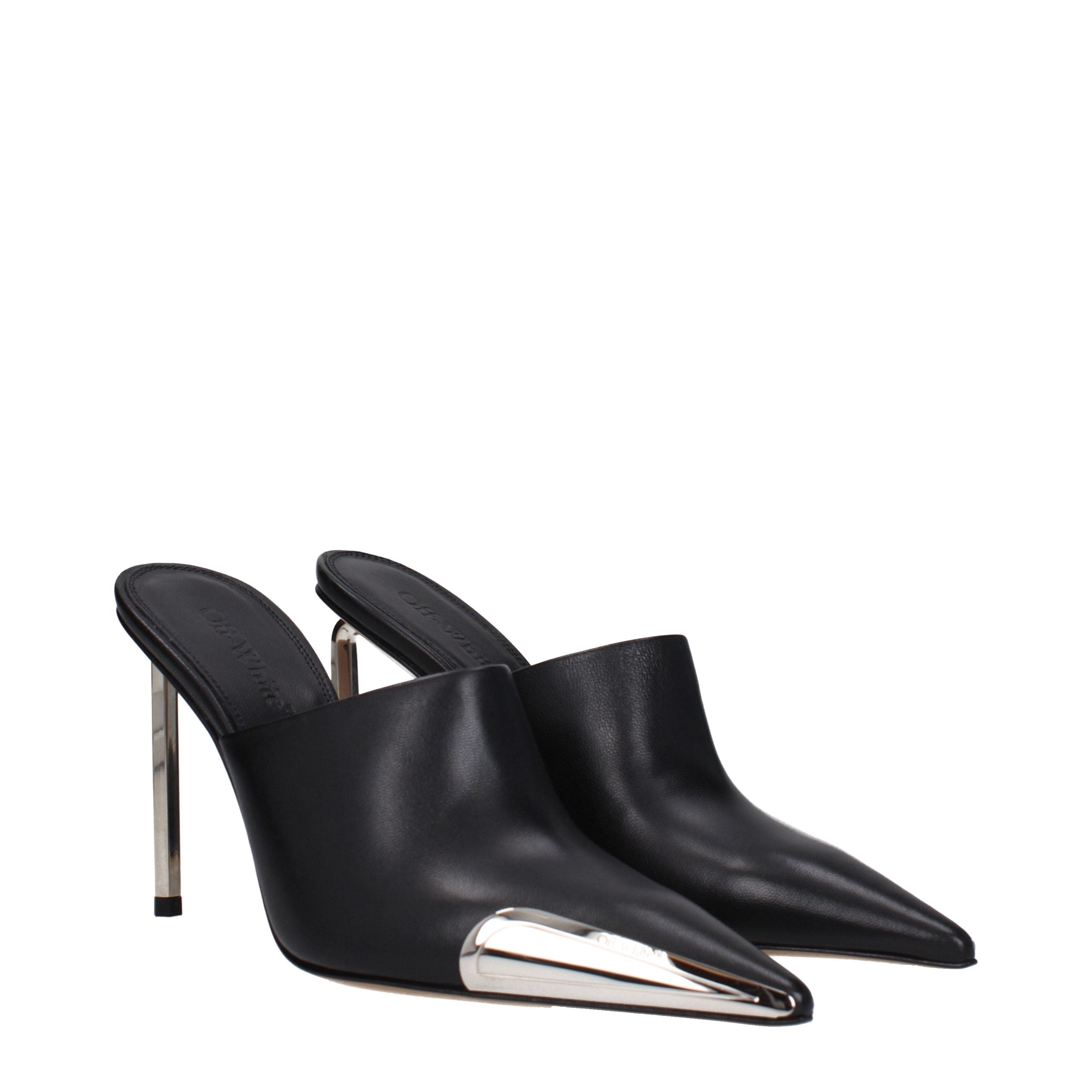 Off-White Black Leather High Heel Pumps Off-White