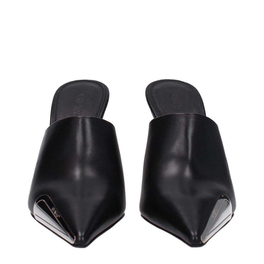 Off-White Black Leather High Heel Pumps Off-White