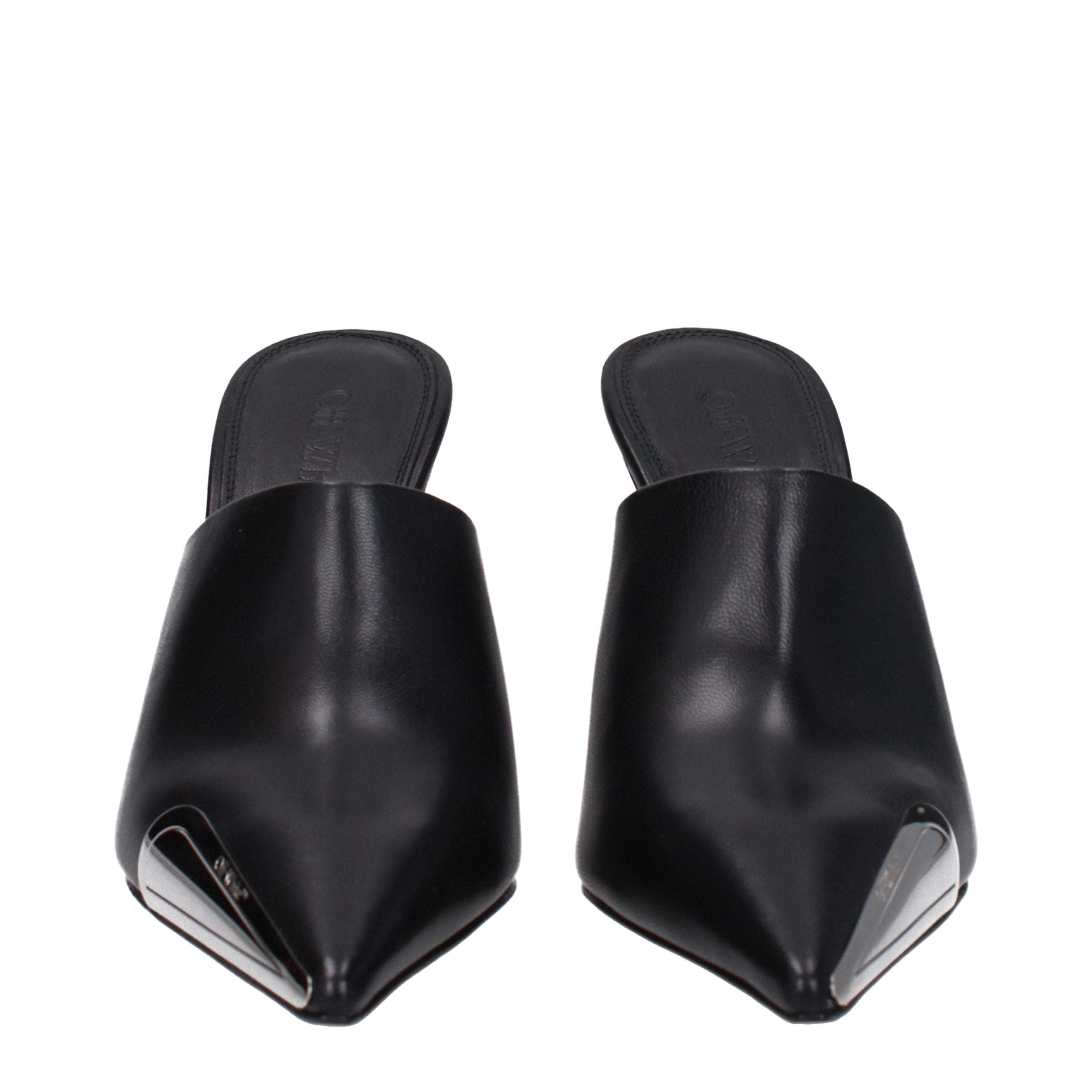 Off-White Black Leather High Heel Pumps Off-White