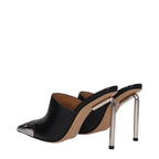 Off-White Black Leather High Heel Pumps Off-White