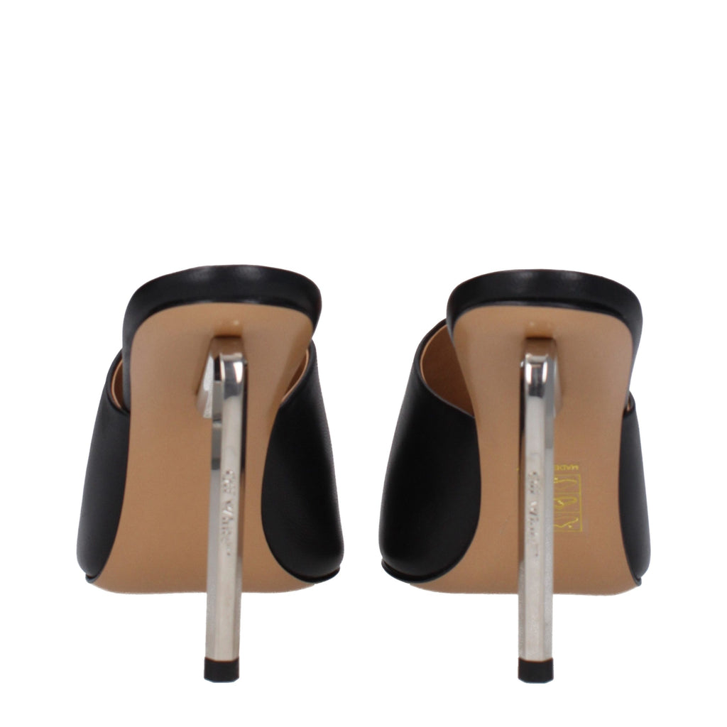 Off-White Black Leather High Heel Pumps Off-White