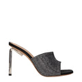 Off-White Black Satin Stiletto Heel Sandals Off-White