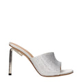 Off-White Gray Satin Stiletto Heel Sandals Off-White