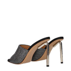 Off-White Black Satin Stiletto Heel Sandals Off-White