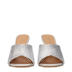 Off-White Gray Satin Stiletto Heel Sandals Off-White