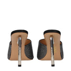 Off-White Black Satin Stiletto Heel Sandals Off-White