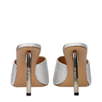 Off-White Gray Satin Stiletto Heel Sandals Off-White