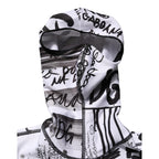 Dolce & Gabbana White Jersey Graffiti Print Balaclava Hood Sweater
