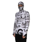 Dolce & Gabbana White Jersey Graffiti Print Balaclava Hood Sweater