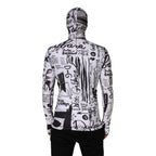 Dolce & Gabbana White Jersey Graffiti Print Balaclava Hood Sweater