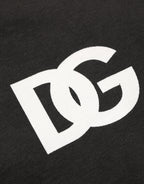 Dolce & Gabbana Black Cotton Logo Hooded Full Zip Sweater