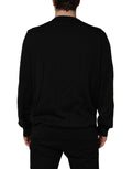 Dolce & Gabbana Black Graphic Logo Crew Neck Wool Pullover Sweater Dolce & Gabbana
