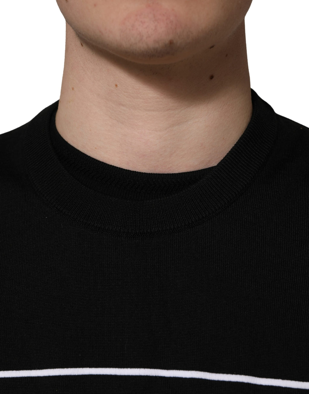 Dolce & Gabbana Black Graphic Logo Crew Neck Wool Pullover Sweater Dolce & Gabbana