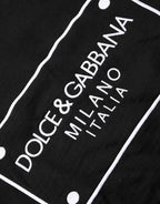 Dolce & Gabbana Black Graphic Logo Crew Neck Wool Pullover Sweater Dolce & Gabbana
