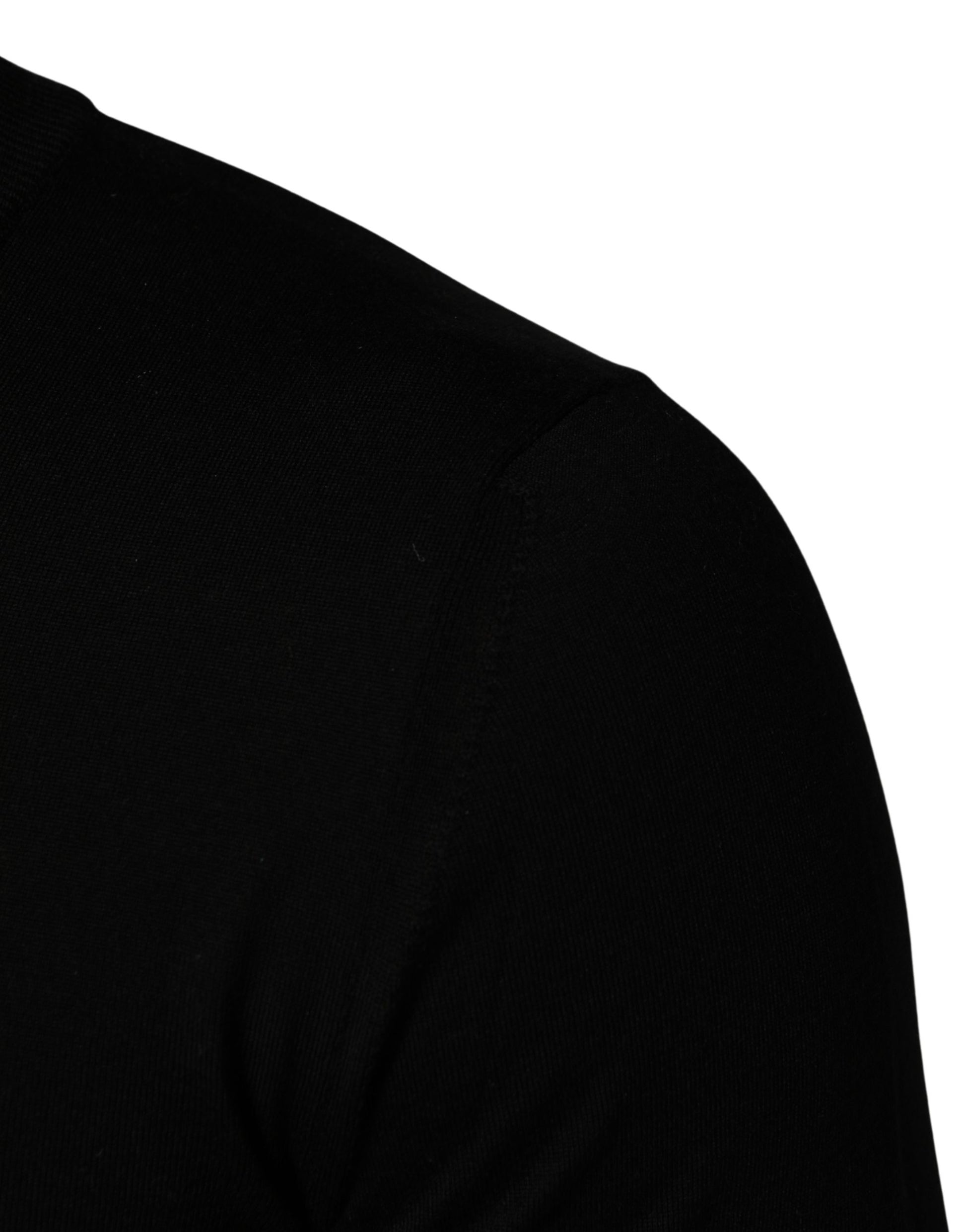 Dolce & Gabbana Black embroidered Logo Crew Neck Pullover Sweater Dolce & Gabbana