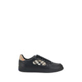 Burberry Black Calf Leather Bos Taurus Low Top Sneakers - Eljoys Fashion 