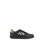 Burberry Black Calf Leather Bos Taurus Low Top Sneakers - Eljoys Fashion 
