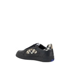 Burberry Black Calf Leather Bos Taurus Low Top Sneakers - Eljoys Fashion 