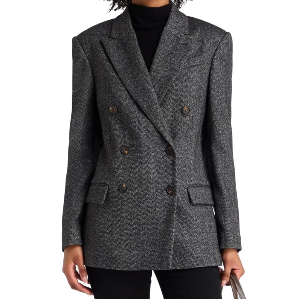 Brunello Cucinelli Black Elastane Blazer Brunello Cucinelli
