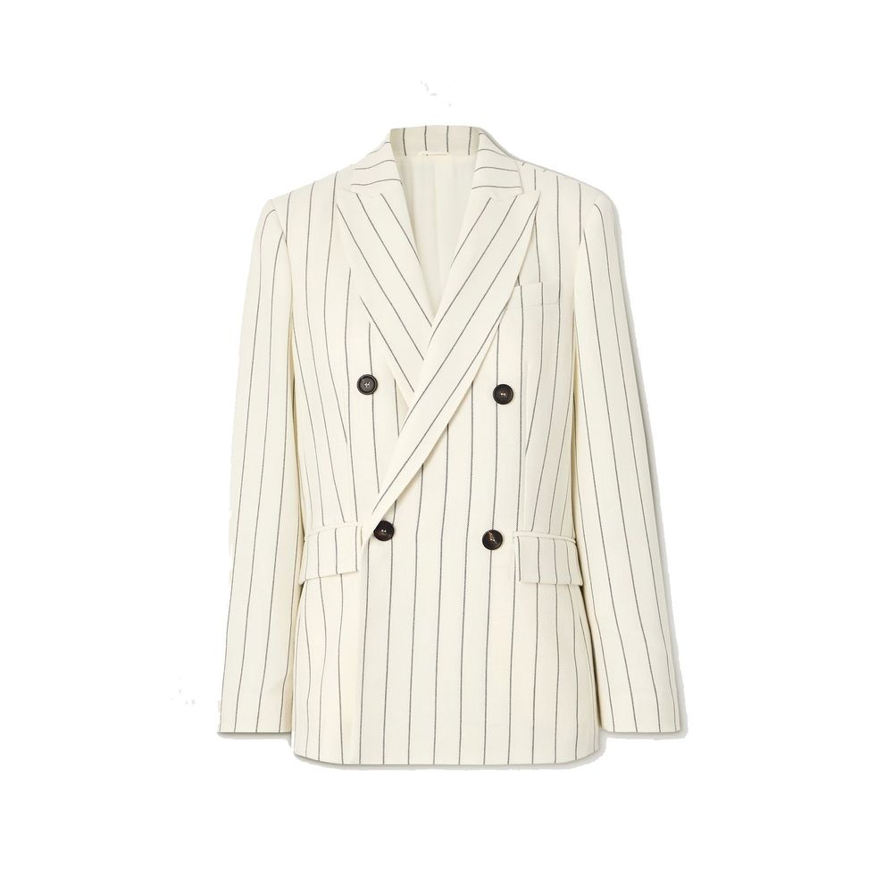 Brunello Cucinelli White Wool Blazer Brunello Cucinelli