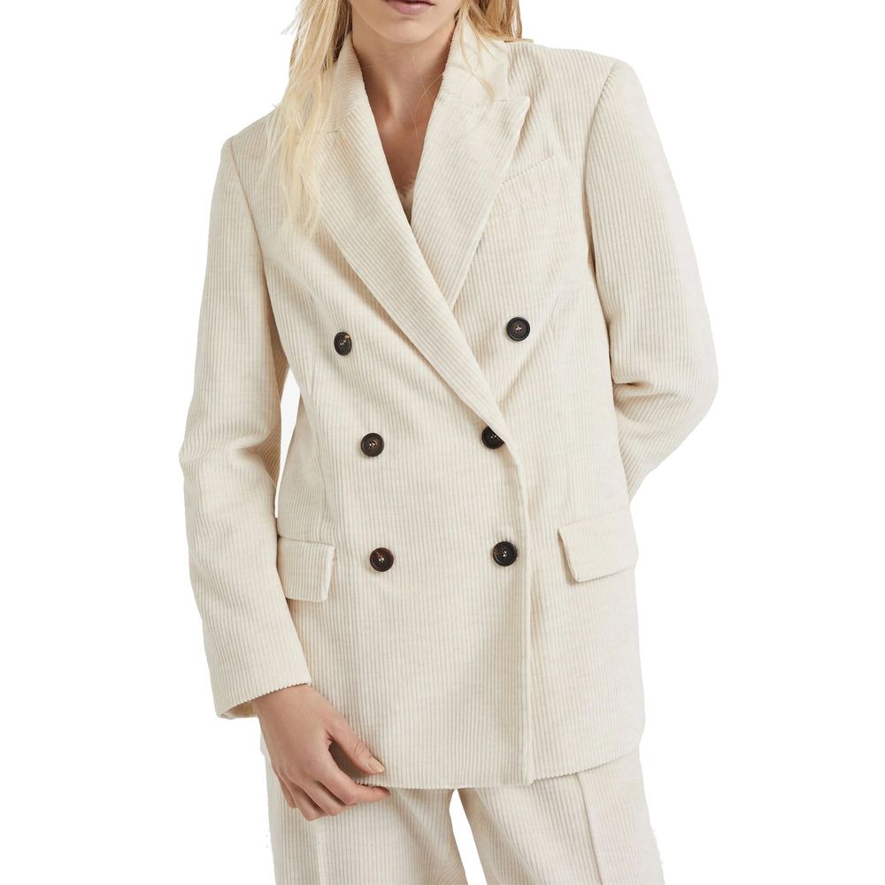 Brunello Cucinelli White Cotton Blazer Brunello Cucinelli