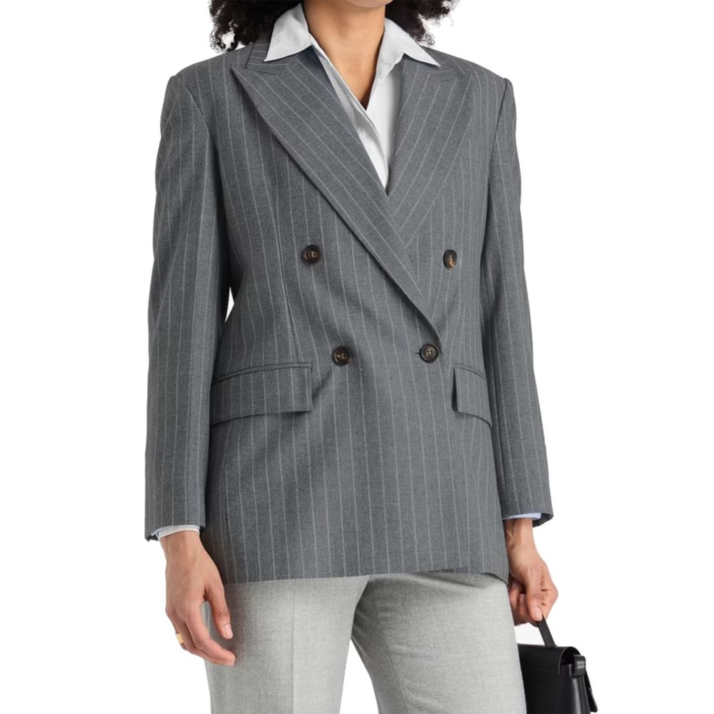 Brunello Cucinelli Gray Virgin Wool Blazer Brunello Cucinelli