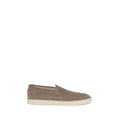 Brunello Cucinelli Gray Calf Leather Bos Taurus Slip-On Loafers Brunello Cucinelli