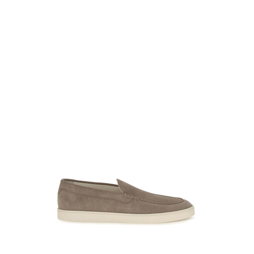 Brunello Cucinelli Gray Calf Leather Bos Taurus Slip-On Loafers Brunello Cucinelli