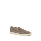 Brunello Cucinelli Gray Calf Leather Bos Taurus Slip-On Loafers Brunello Cucinelli