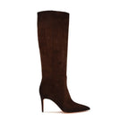 Santoni Brown Calf Leather Bos Taurus High Heel Boots Santoni