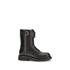 Alexander McQueen Black Calf Leather Bos Taurus Lace-Up Boots