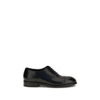 Santoni Black Calf Leather Bos Taurus Oxfords And Derbies Santoni