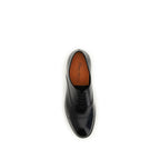 Santoni Black Calf Leather Bos Taurus Oxfords And Derbies Santoni
