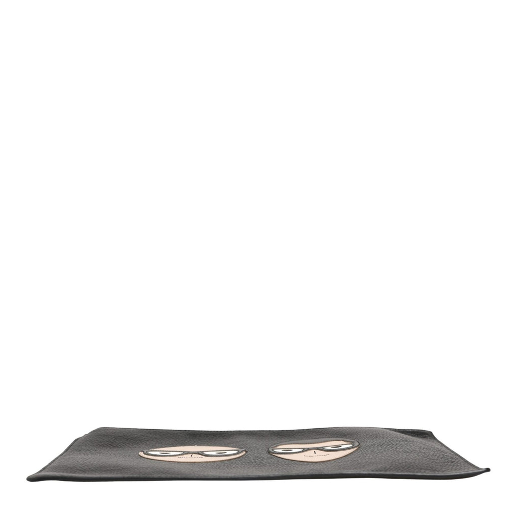 Dolce & Gabbana Black #DGFamily Embellished Leather Clutch Borse Bag