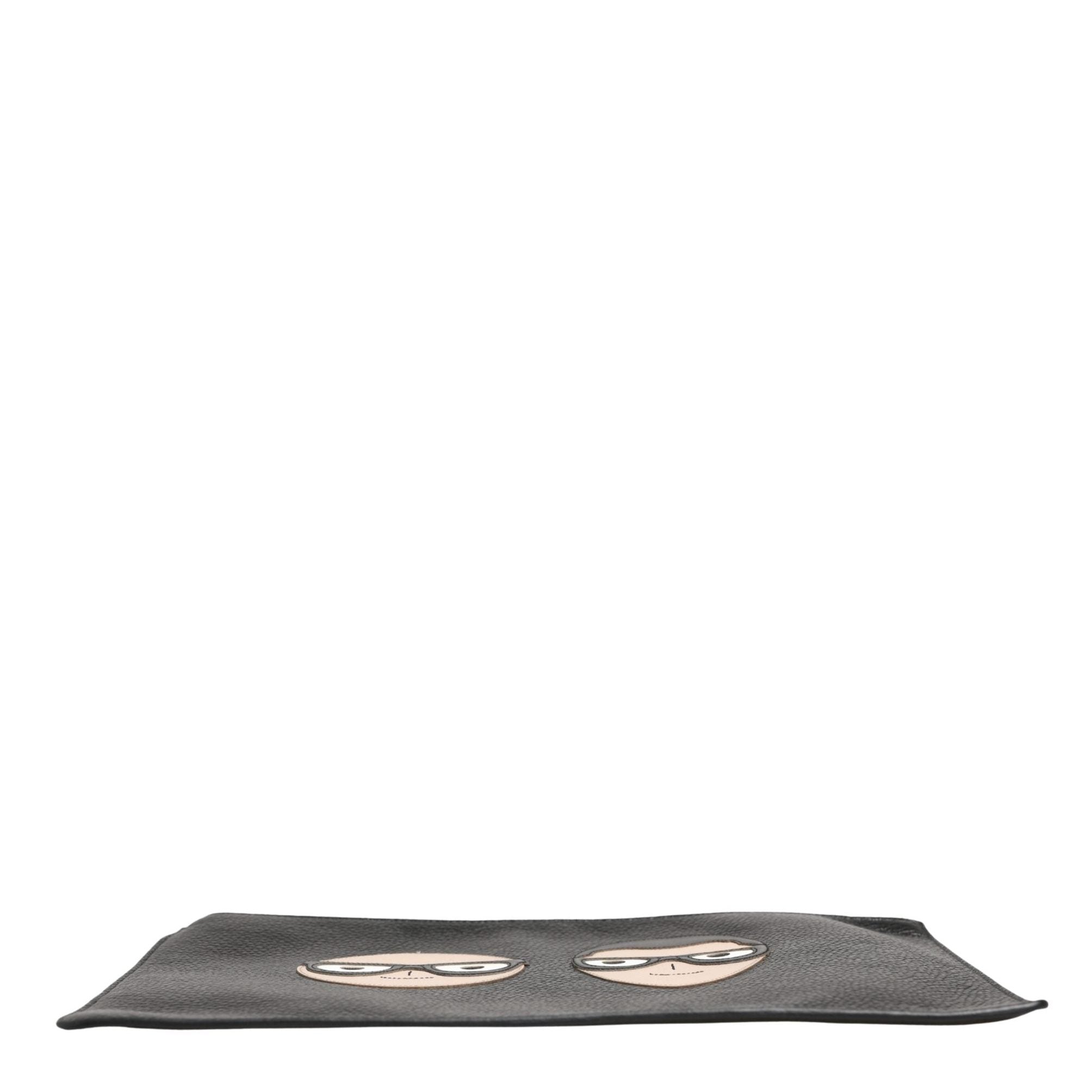 Dolce & Gabbana Black #DGFamily Embellished Leather Clutch Borse Bag