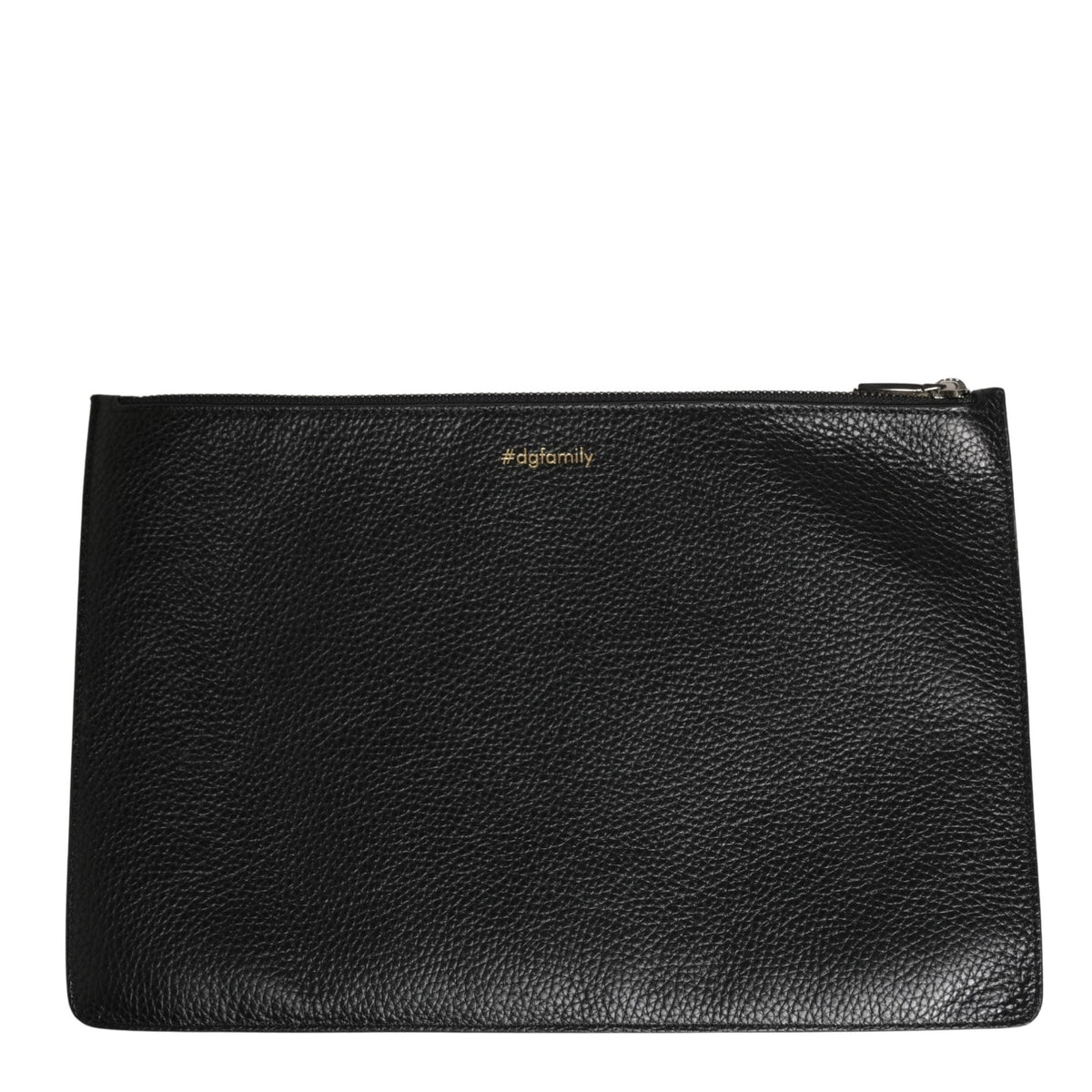 Dolce & Gabbana Black #DGFamily Embellished Leather Clutch Borse Bag