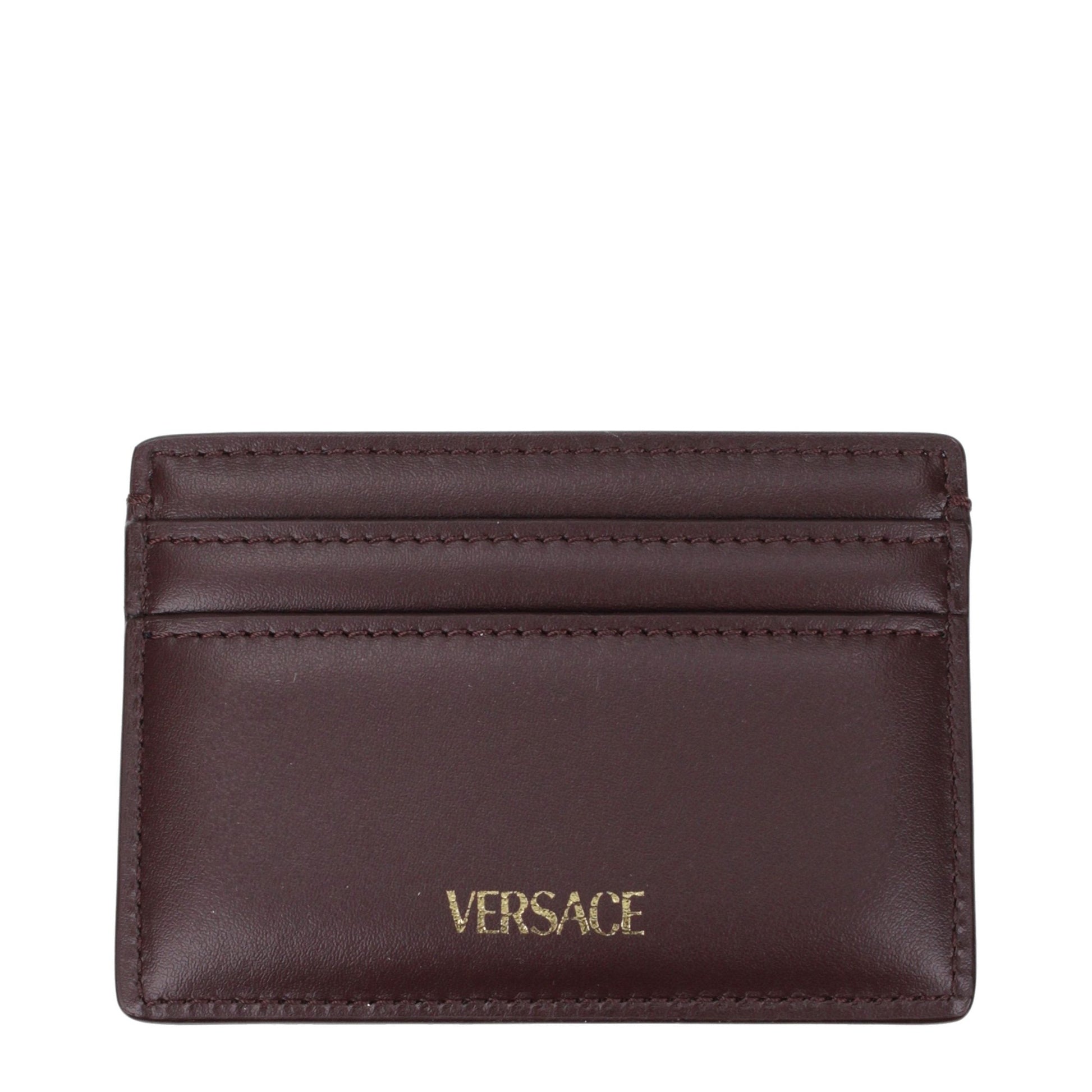 Versace Brown Leather Cardholder Versace