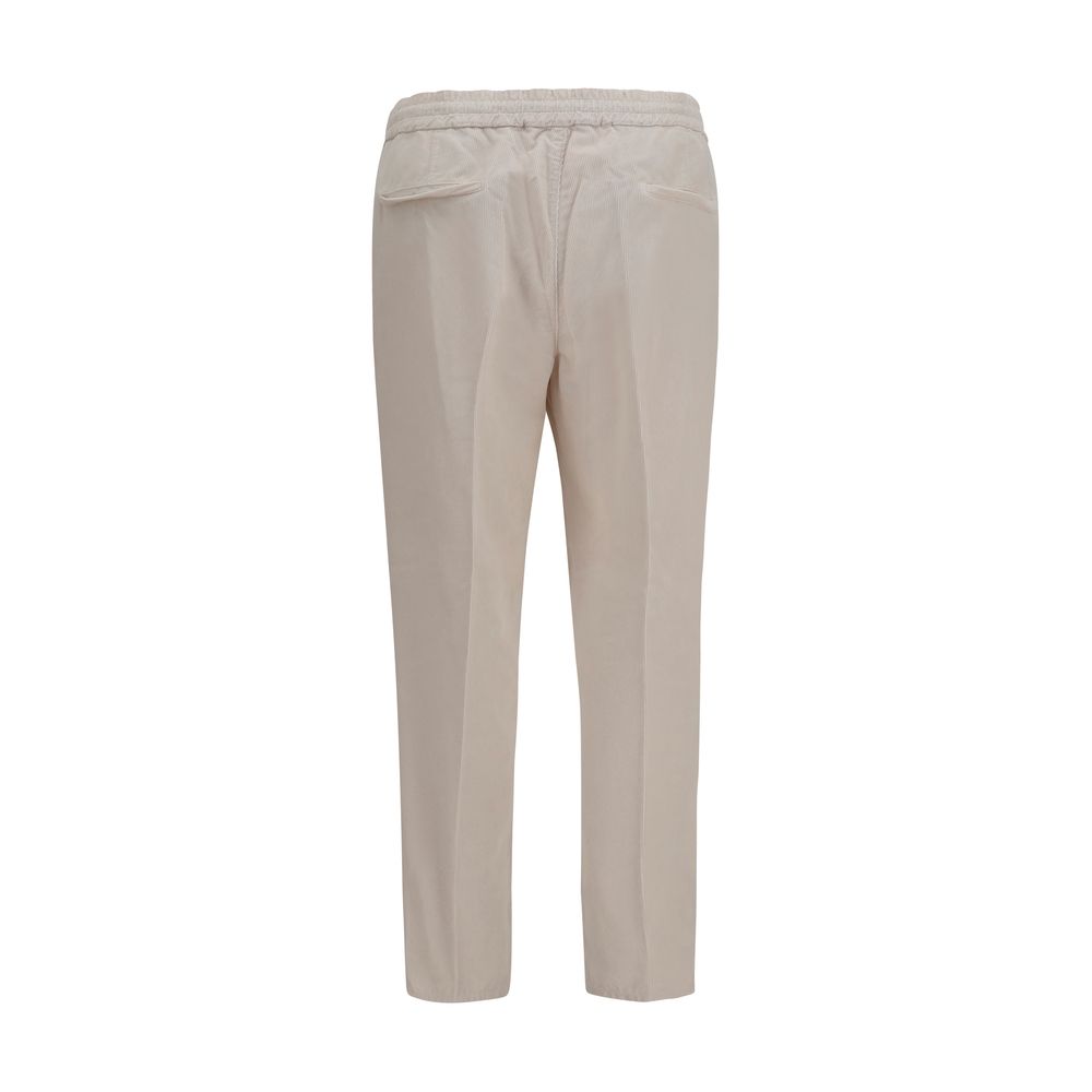 Brunello Cucinelli Beige Cotton Casual Pants - Eljoys Fashion 