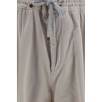 Brunello Cucinelli Beige Cotton Casual Pants - Eljoys Fashion 