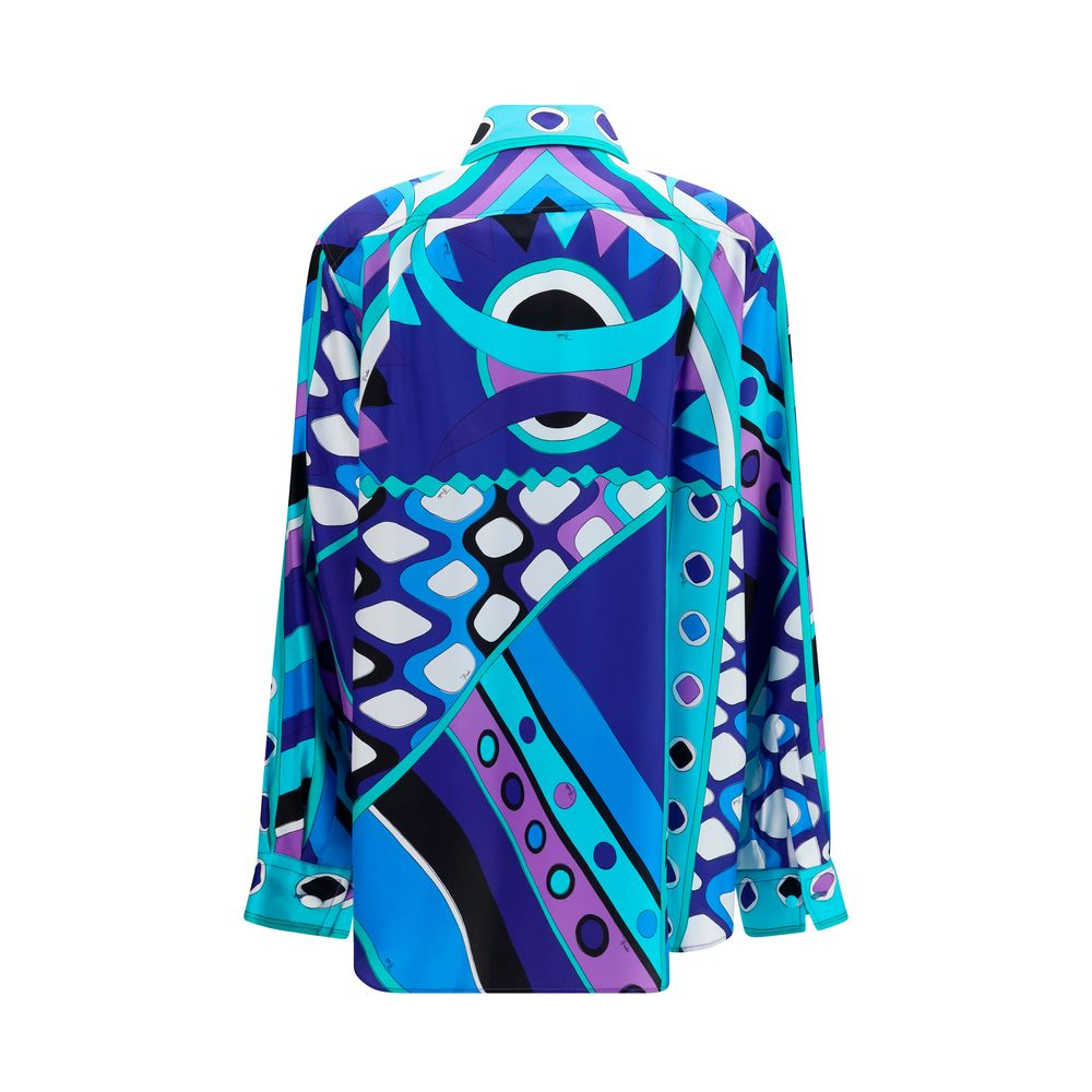 Emilio Pucci Blue Silk Shirt Emilio Pucci